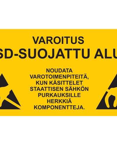 Advarsel ESD-beskyttet område, Klistermærke, 400x200 mm