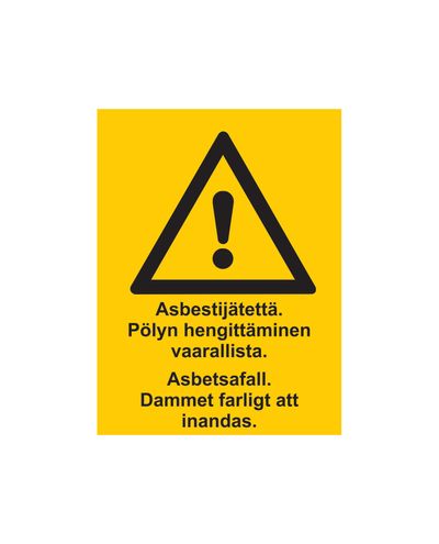 Asbestaffald, klistermærke, 200x300 mm Asbestaffald, klistermærke, 200x300 mm