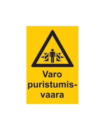 Pas på knusningsfare, Klistermærke, 200x300 mm