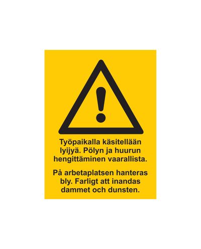 Bly håndteres på arbejdspladsen, Klistermærke, 200x300 mm