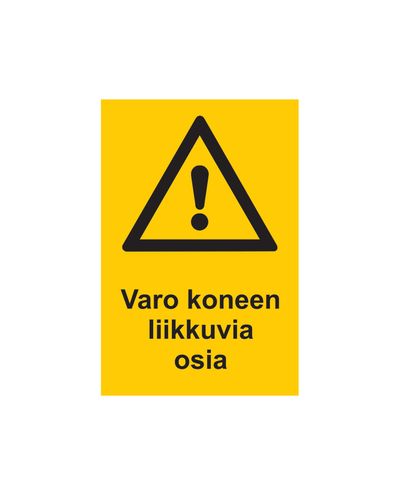 Pas på maskinens bevægelige dele, Klistermærke, 200x300 mm Pas på maskinens bevægelige dele, Klistermærke, 200x300 mm