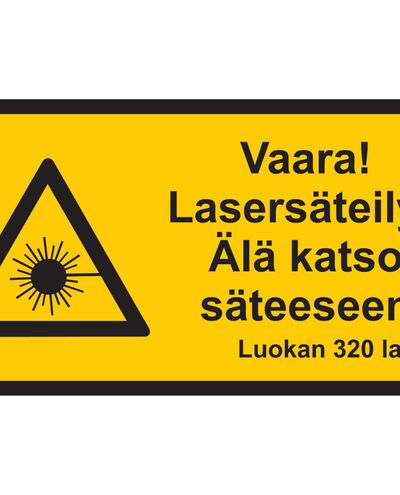 Fare for laserstråling, Klistermærke, 400x200 mm Fare for laserstråling, Klistermærke, 400x200 mm