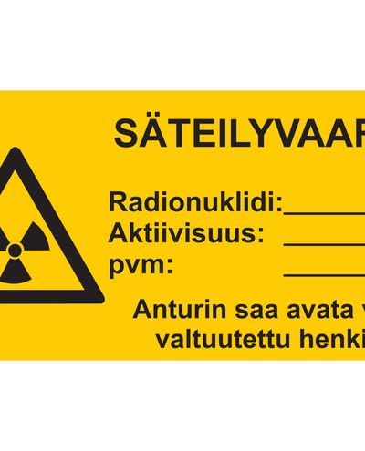 Strålingsfare, Klistermærke, 400x200 mm