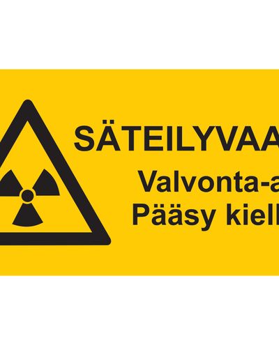 Strålingsfarekontrolområde, klistermærke, 400x200 mm