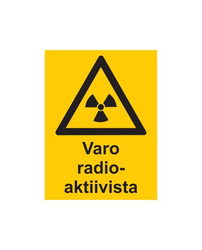 Pas på radioaktivitet, klistermærke, 200x300 mm