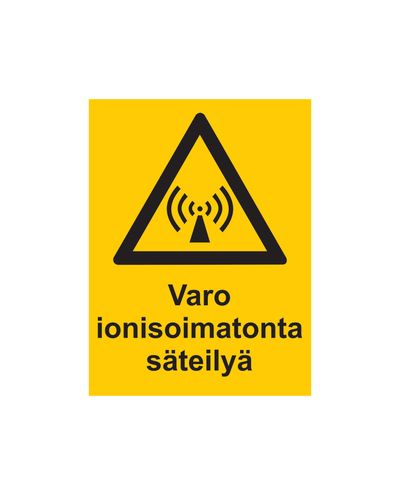 Pas på ikke-ioniserende stråling, klistermærke, 200x300 mm