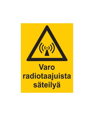 Pas på radiofrekvensstråling, klistermærke, 200x300 mm