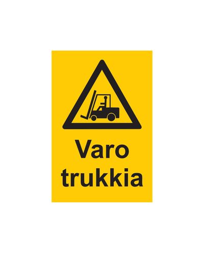 Pas på gaffeltrucks, klistermærke, 200x300 mm Pas på gaffeltrucks, klistermærke, 200x300 mm