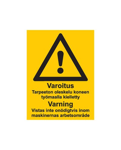 Advarsel om unødvendigt ophold, Klistermærke, 200x300 mm