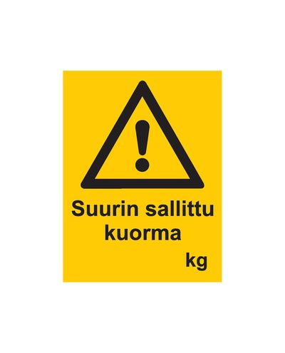 Maksimal tilladt belastning, Klistermærke, 200x300 mm