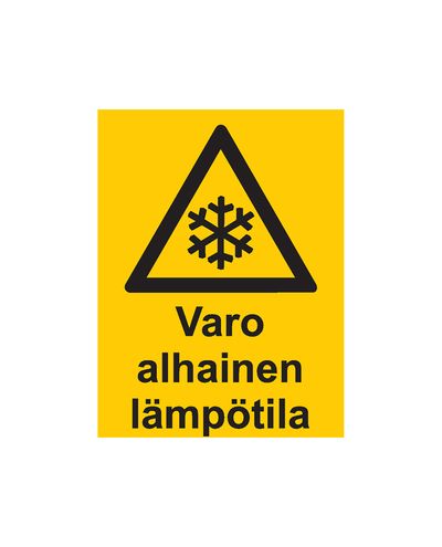 Pas på lav temperatur, Klistermærke, 200x300 mm