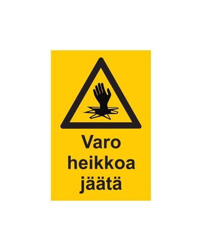 Pas på svag is, Klistermærke, 200x300 mm