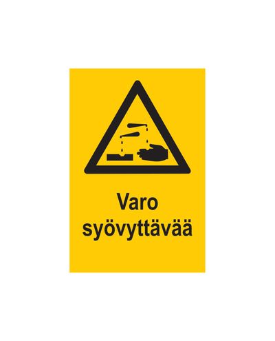 Pas på ætsende stoffer, Klistermærke, 200x300 mm