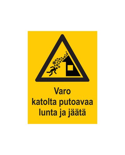 Pas på faldende sne og is, Klistermærke, 200x300 mm
