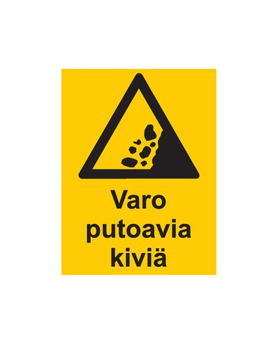 Pas på faldende sten, klistermærke, 200x300 mm