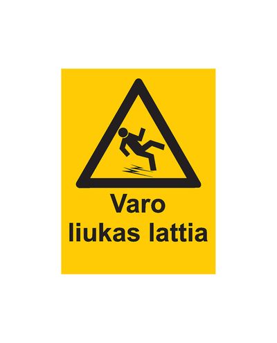 Pas på glat gulv, klistermærke, 200x300 mm