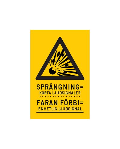 Spränning Faran förbi, Klistermærke, 200x300 mm