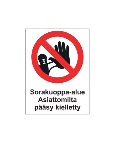 Grusgravsområde ingen adgang, klistermærke, 200x300 mm