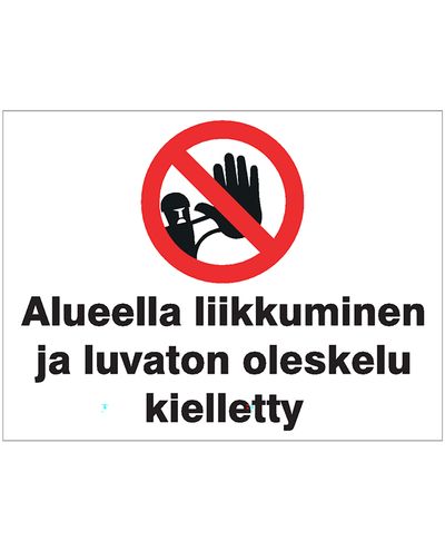 Ingen bevægelse i området, Plast 1mm, 400x300 mm