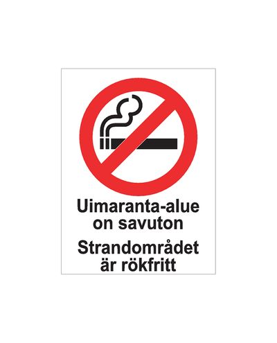 Strandområdet er røgfrit, svensk klistermærke, 200x300 mm
