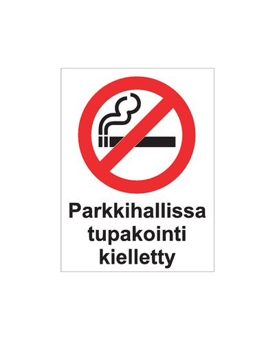 Rygning forbudt i parkeringskælder, klistermærke, 200x300 mm