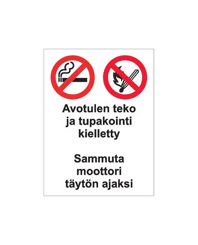 Åben ild og rygning forbudt, Magnet, 200x300 mm