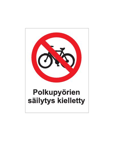 Cykelopbevaring forbudt, Klistermærke, 200x300 mm Cykelopbevaring forbudt, Klistermærke, 200x300 mm