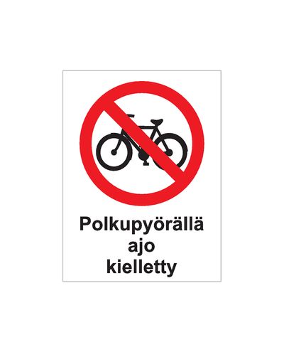 Ingen cykler tilladt, klistermærke, 200x300 mm