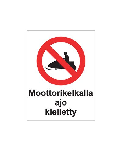 Snescooterkørsel forbudt, Klistermærke, 200x300 mm Snescooterkørsel forbudt, Klistermærke, 200x300 mm