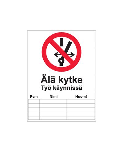 Må ikke forbindes, Klistermærke, 200x300 mm