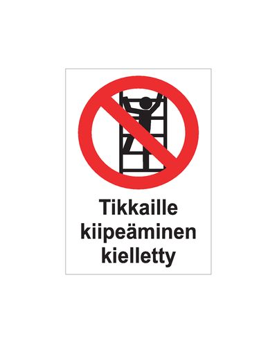 Ingen klatring på stiger, klistermærke, 200x300 mm