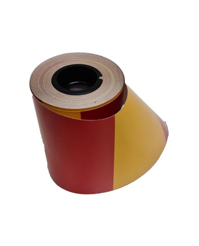 Advarselstape lodret stribe rød/gul R1, 250 mm Advarselstape lodret stribe rød/gul R1, 250 mm