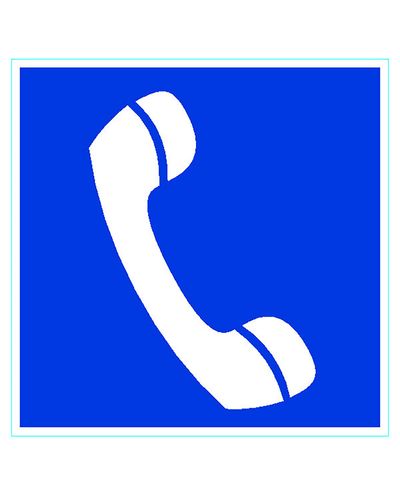 Telefon, klistermærke, 200x200 mm