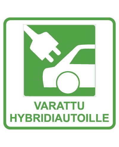 Reserveret til hybridbiler, Klistermærke, 400x400 mm