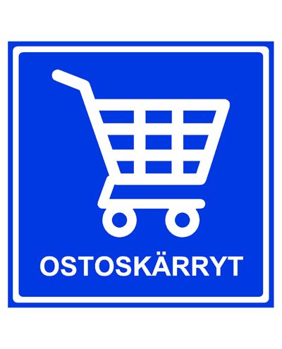 Indkøbsvogne, klistermærke, 400x400 mm