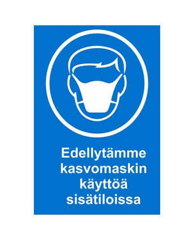 Vi kræver brug af ansigtsmaske indendørs, Ibond, 200x300mm