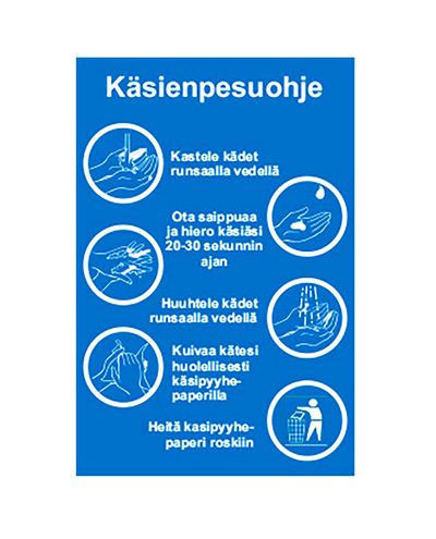 Håndvaskinstruktioner, klistermærke, 400x300mm Håndvaskinstruktioner, klistermærke, 400x300mm