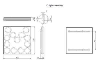 LED-piletavle 12-24 V, 70x70 cm LED-piletavle 12-24 V, 70x70 cm