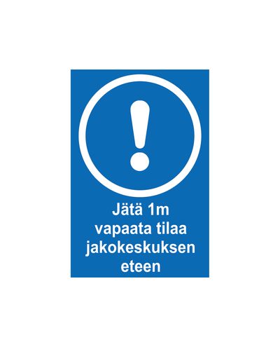 Efterlad 1 m fri plads til distributionscenter, Klistermærke, 200x300 mm