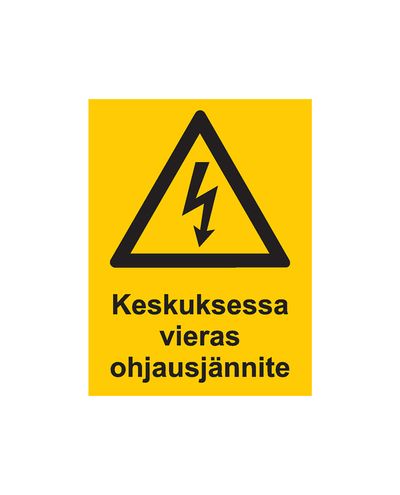 Ekstern styrespænding i kontrolpanelet, Klistermærke, 200x300 mm Ekstern styrespænding i kontrolpanelet, Klistermærke, 200x300 mm