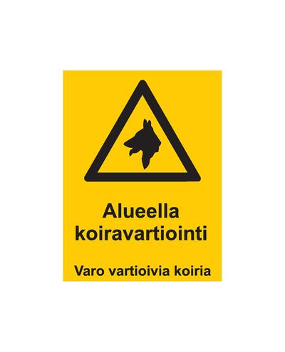 Hundevagt i området, Klistermærke, 200x300 mm
