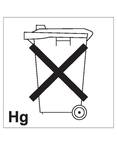 Hg, Klistermærke, 200x200 mm