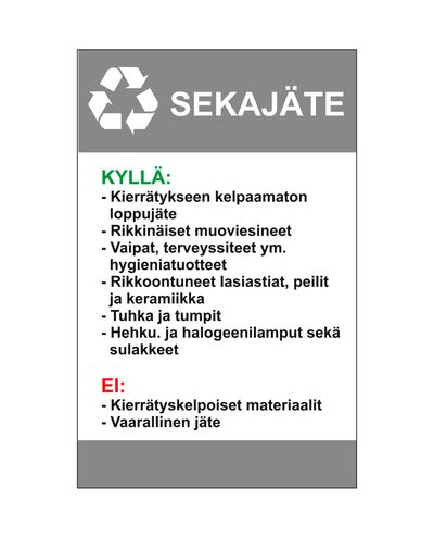 Instruktioner for blandet affald, Ibond, 200x300mm