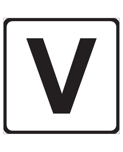 V, Klistermærke, 300x300 mm