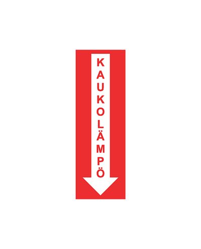 Fjernvarme, Klistermærke, 50x150 mm Fjernvarme, Klistermærke, 50x150 mm