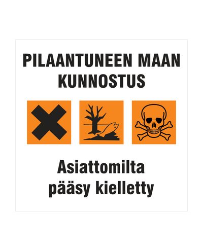 Oprydning af forurenet jord, Klistermærke, 100x100 mm