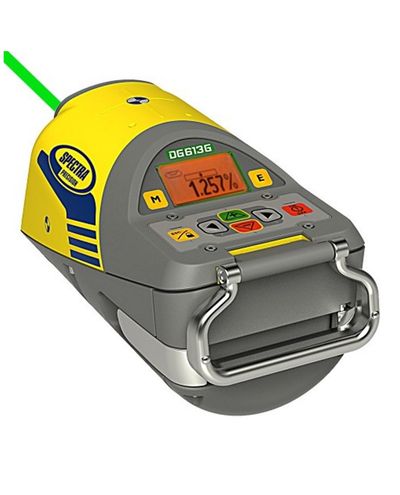 Spectra Precision DG613G rørlaser, lasersender, oplader, fjernbetjening, taske og tilbehør