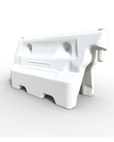 Fyldbar plastbarriere hvid 1130x400x560mm, fuld 60 kg Fyldbar plastbarriere hvid 1130x400x560mm, fuld 60 kg