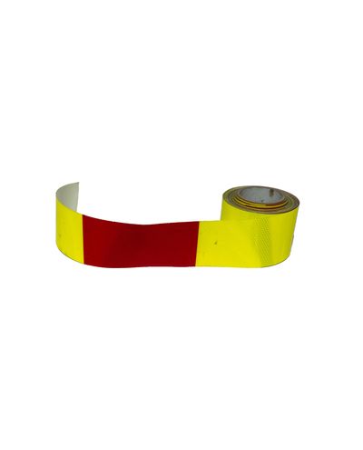 ELY Køretøjsadvarselstape lodret stribe rød/citron R2, 100mm