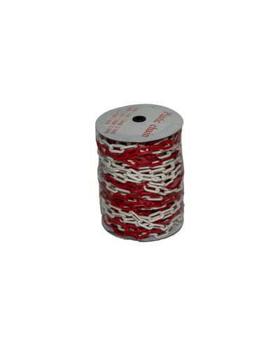 8 mm plastikkæde (hvid/rød) - 50 m 8 mm plastikkæde (hvid/rød) - 50 m